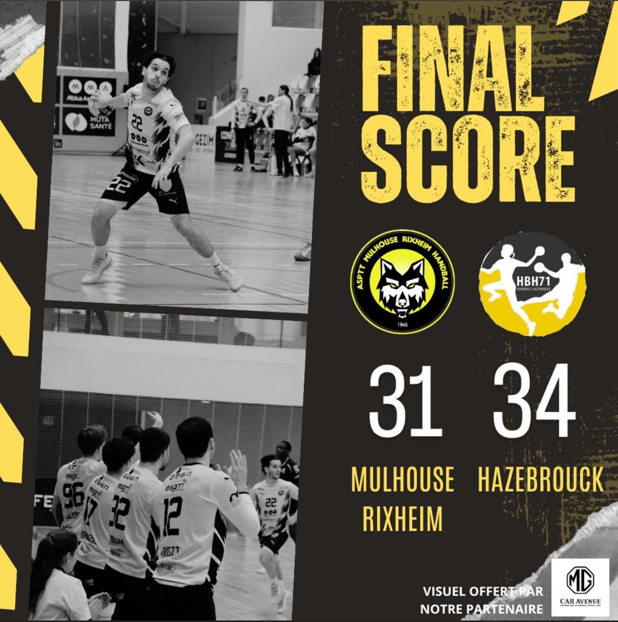 Score final - Les Loups ASPTT MR HANDBALL VS MARTIGUES HB