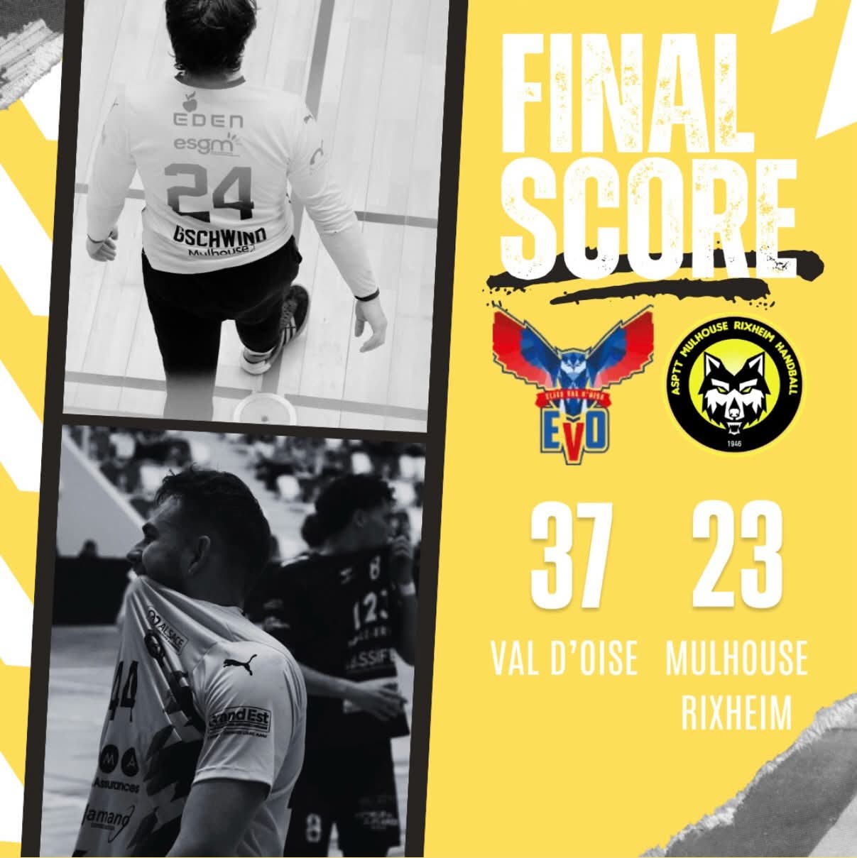 Score final - Les Loups ASPTT MR HANDBALL VS MARTIGUES HB