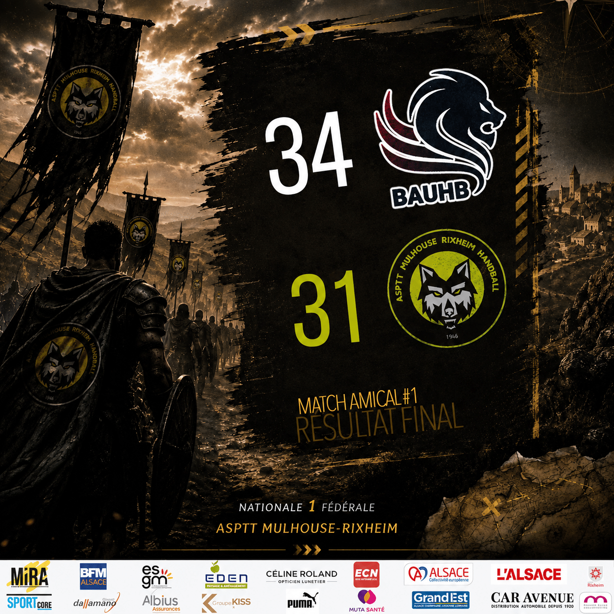 Score final - Les Loups ASPTT MR HANDBALL VS MARTIGUES HB