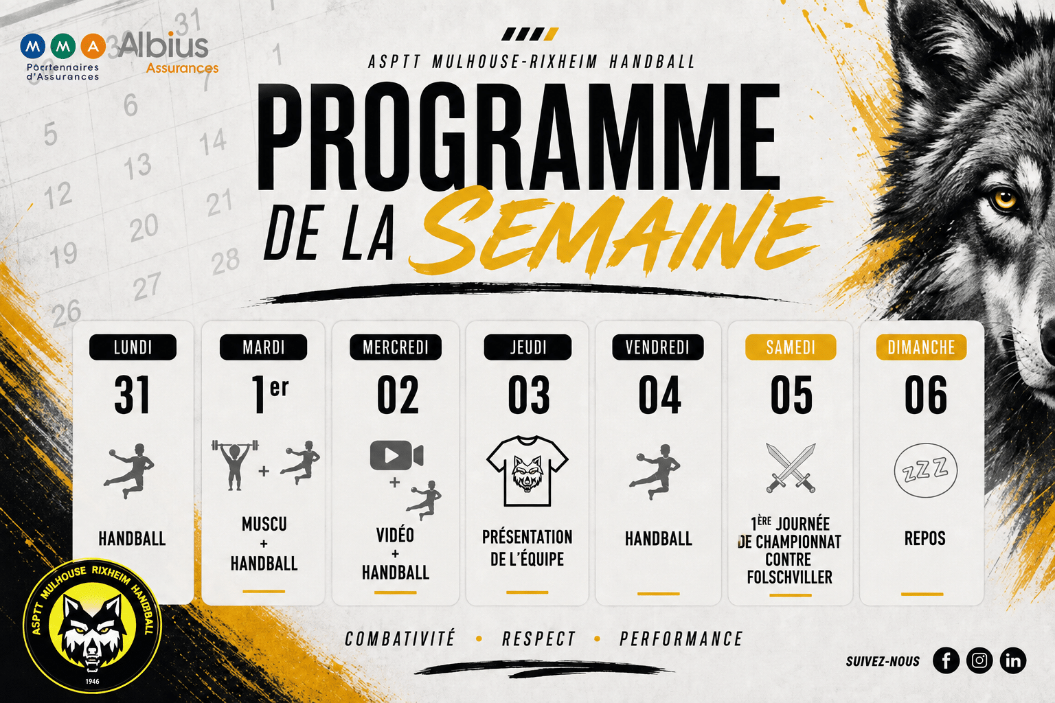 Jour de match présentation Les Loups ASPTT MR HANDBALL VS MARTIGUES HB