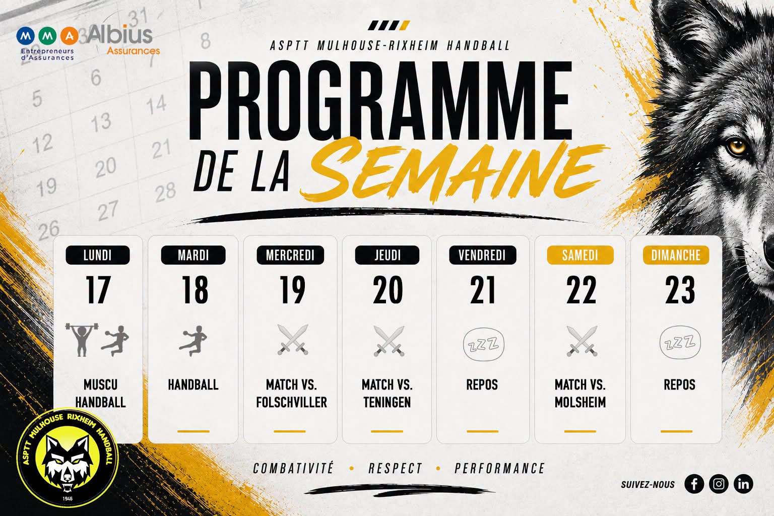 Jour de match présentation Les Loups ASPTT MR HANDBALL VS MARTIGUES HB