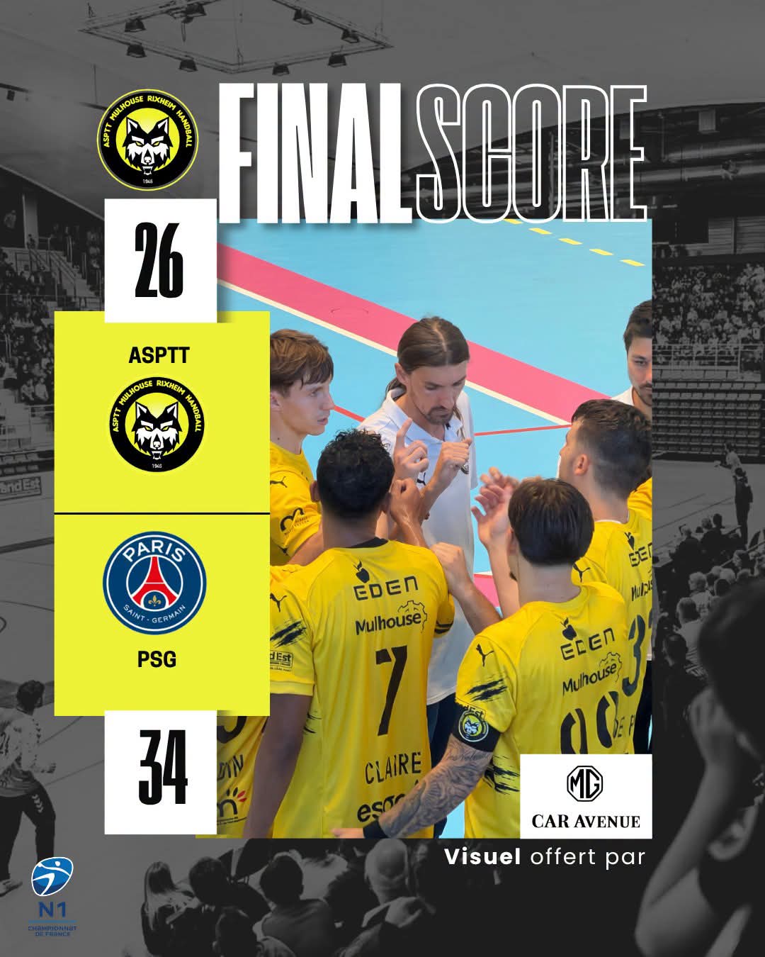 Score final - Les Loups ASPTT MR HANDBALL VS MARTIGUES HB