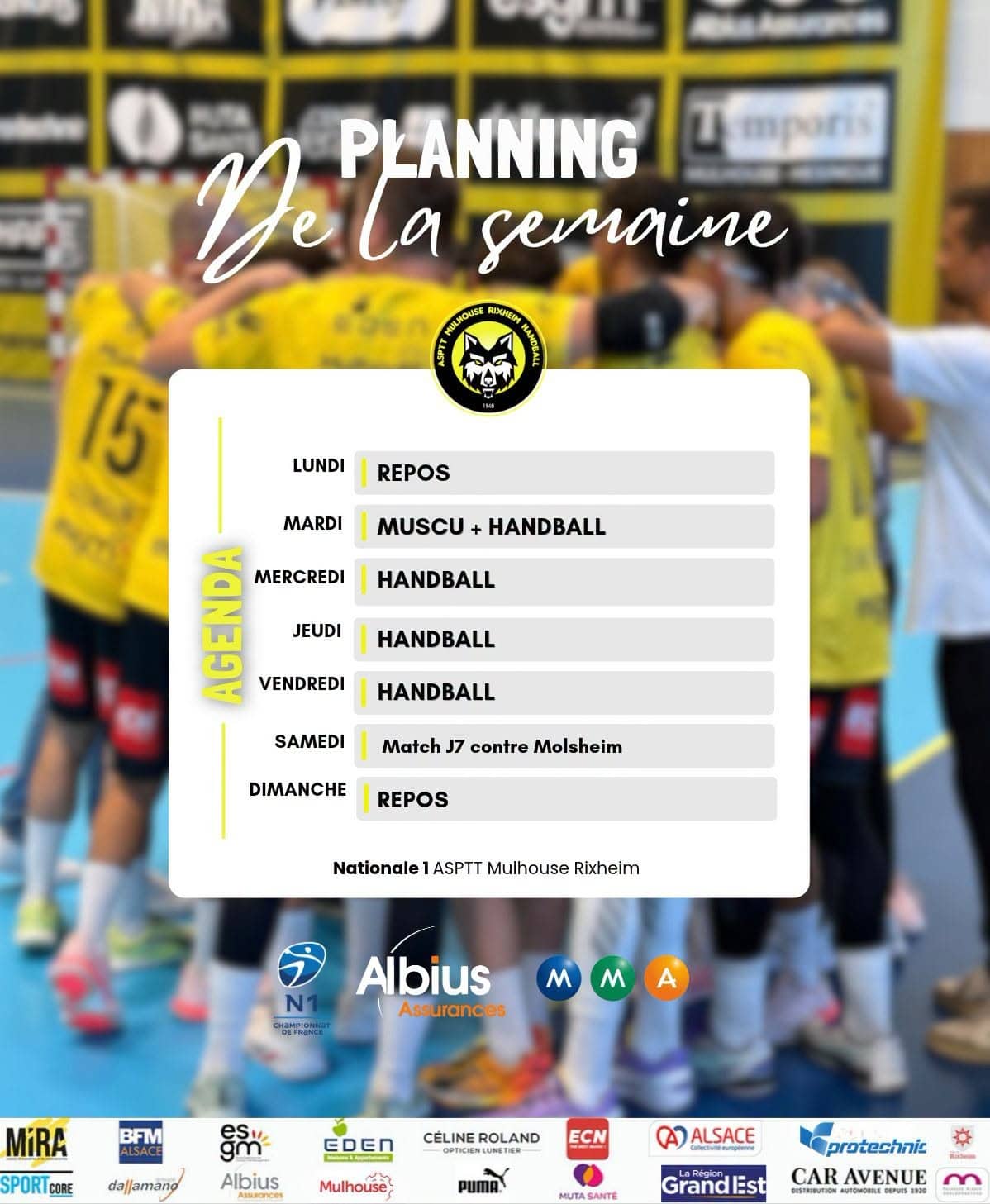 Jour de match présentation Les Loups ASPTT MR HANDBALL VS MARTIGUES HB